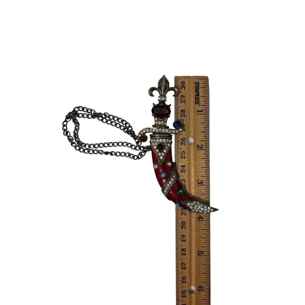 Vintage 1940s Urie Mandle Sterling Enamel‎ Dagger & Sheath Brooch Pin